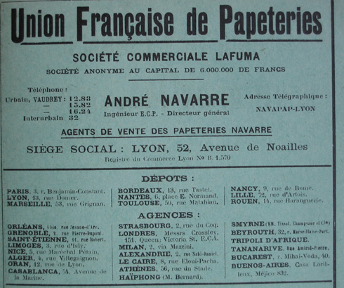 Liste des usine des papeteries Navarre